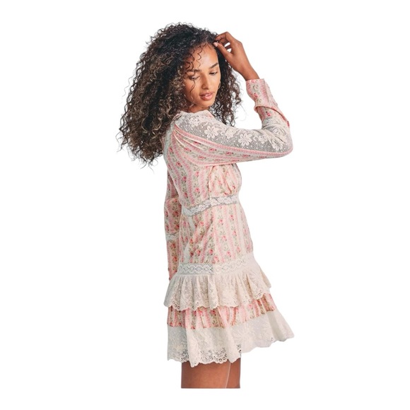 Loveshackfancy Pirelle Mini Dress in Frosted Petal Pink - Picture 3 of 9